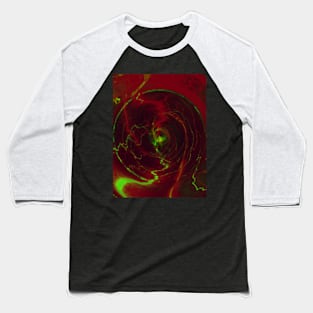 Digital collage, special processing. Energy flows, red and green. Circle. Baseball T-Shirt